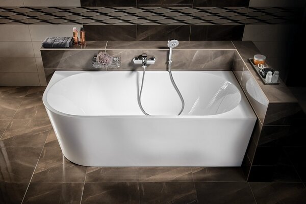 Aqualine Aqualine, TIBERA R álló sarokkád 170x80cm, fehér, E1015