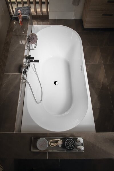Aqualine Aqualine, TIBERA L sarok állókád 170x80cm, fehér, E1026