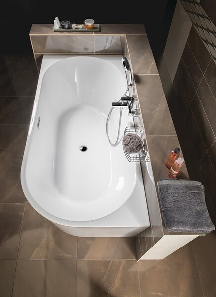 Aqualine Aqualine, TIBERA L sarok állókád 170x80cm, fehér, E1026