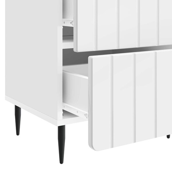 VidaXL Éjjeliszekrény 2 pcs Magasfényű Fehér 43 x 34,5 x 49,5 cm