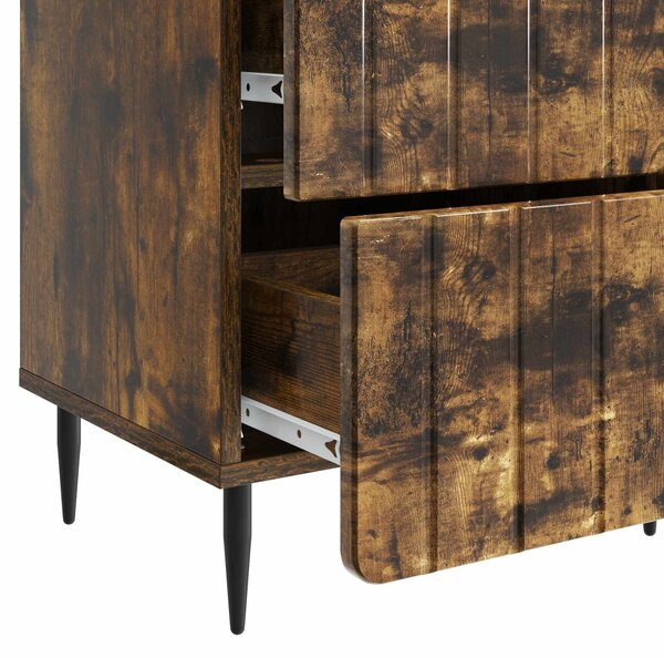 VidaXL Éjjeliszekrény fiókkal 2 pcs Füstös Tölgy 43 x 34,5 x 49,5 cm