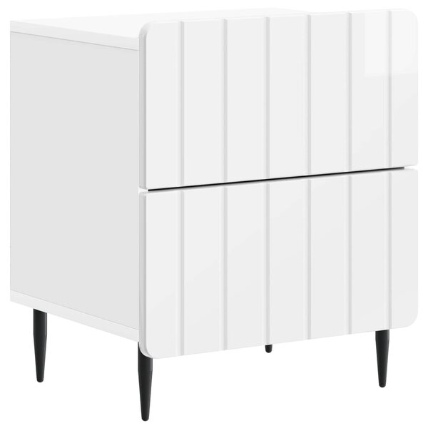 VidaXL Éjjeliszekrény 2 pcs Magasfényű Fehér 43 x 34,5 x 49,5 cm