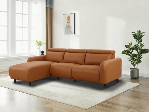 Relax sarokkanapé Revbena 100, Öko-bőr, 86x274x181cm, Narancs