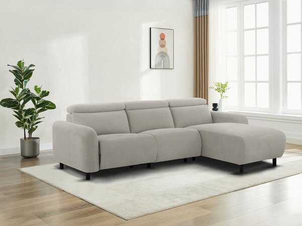 Relax sarokkanapé Revbena 100, Kárpit, 86x274x181cm, Világosszürke