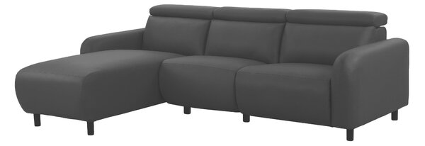 Relax sarokkanapé Revbena 100, Öko-bőr, 86x274x181cm, Fekete