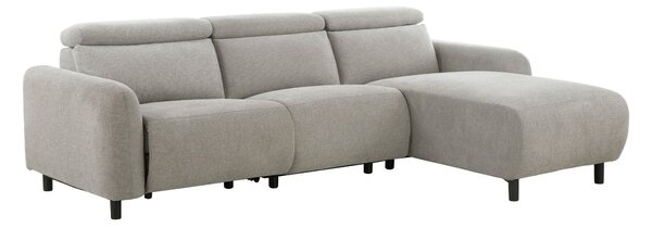 Relax sarokkanapé Revbena 100, Kárpit, 86x274x181cm, Világosszürke