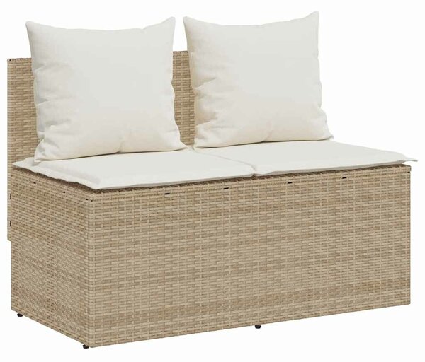 VidaXL 3 részes bézs polyrattan kerti étkezőgarnitúra párnákkal