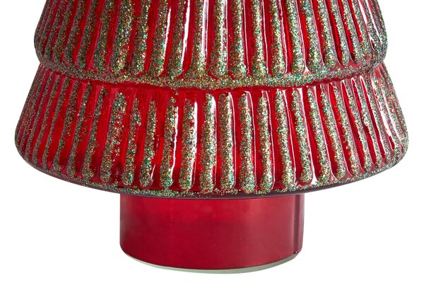 Kétdarabos dekorfigura szett PURUVESI 31/36 cm Karácsonyfa Piros/zöld
