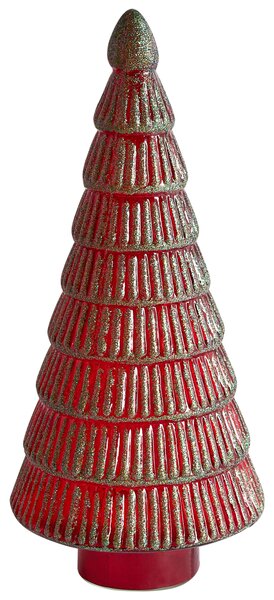 Kétdarabos dekorfigura szett PURUVESI 31/36 cm Karácsonyfa Piros/zöld