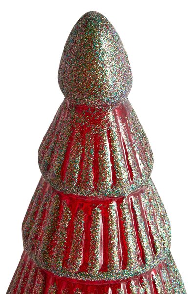 Kétdarabos dekorfigura szett PURUVESI 31/36 cm Karácsonyfa Piros/zöld