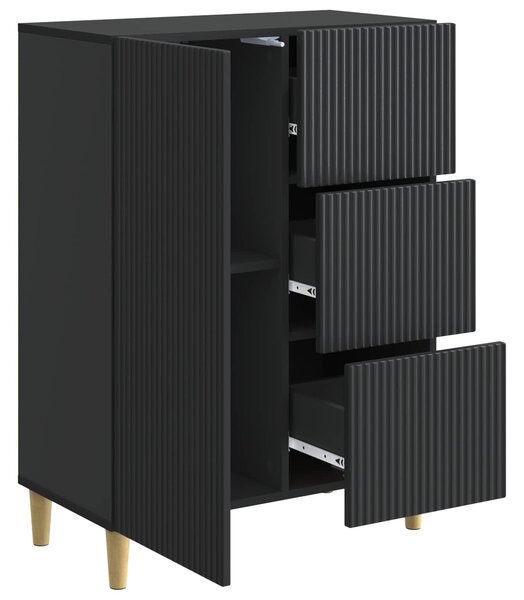 VidaXL Széf fiókkal Fekete 66 x 34,5 x 90 cm Szerelt Fa