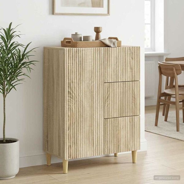 VidaXL Széf fiókkal Sonoma Tölgy 66 x 34,5 x 90 cm Szerelt Fa
