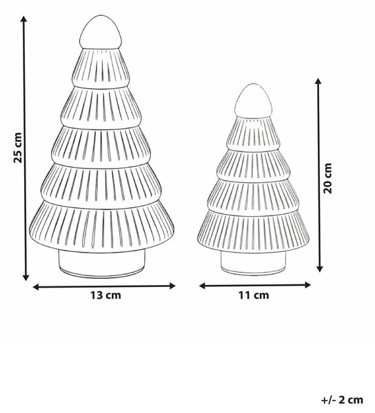 Kétdarabos dekorfigura szett FLAREN 20/25 cm Karácsonyfa Bézs