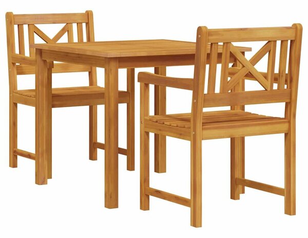 VidaXL Kert étkező szett 3 pcs Barna Tömör akácfa