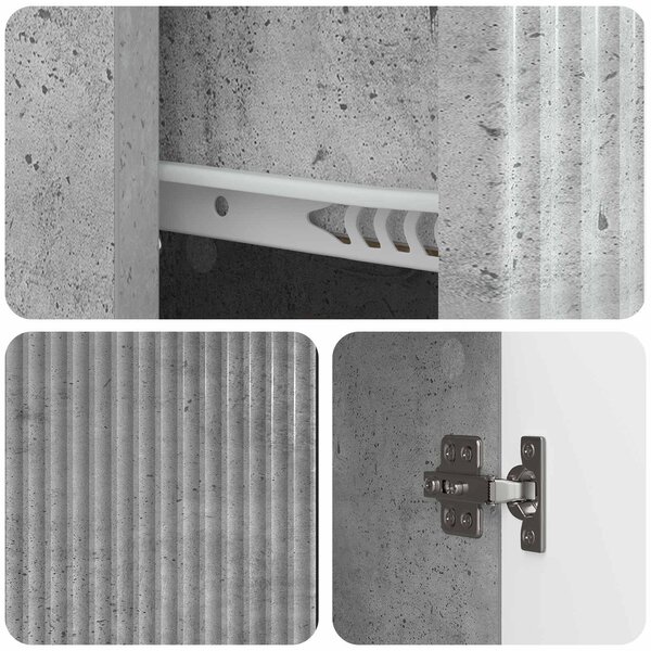VidaXL Széf fiókkal Betonszürke 66 x 34,5 x 90 cm Szerelt Fa