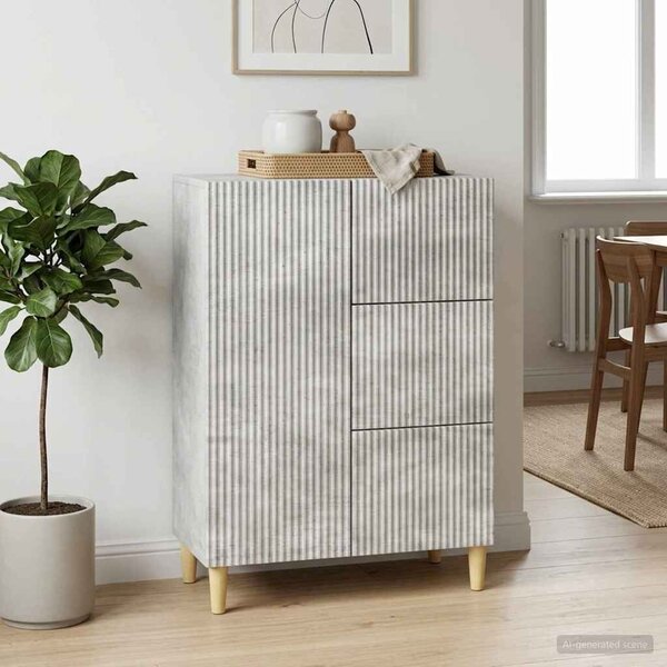VidaXL Széf fiókkal Betonszürke 66 x 34,5 x 90 cm Szerelt Fa