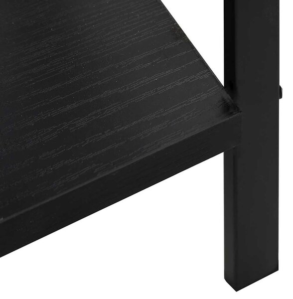 3 szintes fekete szerelt fa könyvespolc 60 x 27,6 x 90,5 cm