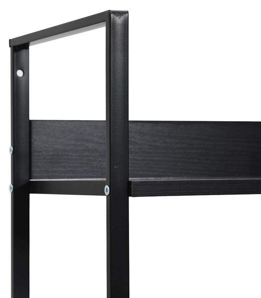5 szintes fekete szerelt fa könyvespolc 60 x 27,6 x 158,5 cm