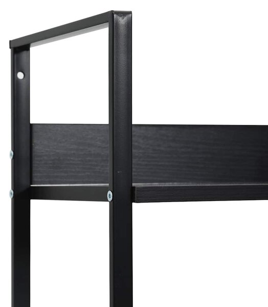 3 szintes fekete szerelt fa könyvespolc 60 x 27,6 x 90,5 cm