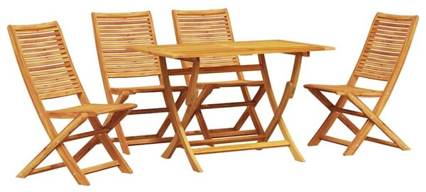 VidaXL Kert étkező szett 5 pcs Barna Tömör Akácfa
