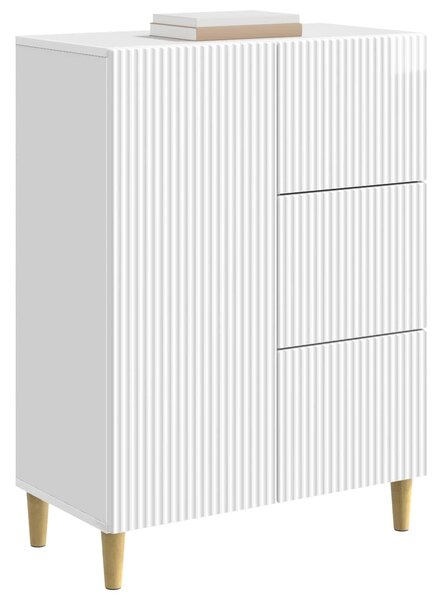 VidaXL Széf fiókkal Magasfényű Fehér 66 x 34,5 x 90 cm Szerelt Fa
