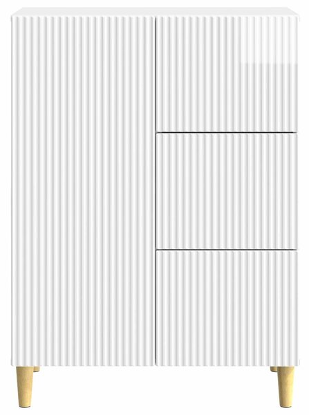VidaXL Széf fiókkal Magasfényű Fehér 66 x 34,5 x 90 cm Szerelt Fa