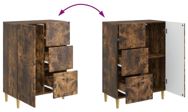 VidaXL Széf fiókkal Füstös Tölgy 66 x 34,5 x 90 cm Szerelt Fa