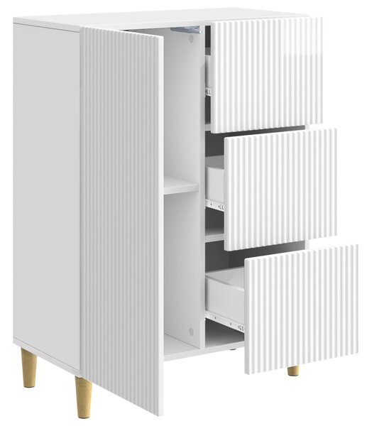 VidaXL Széf fiókkal Magasfényű Fehér 66 x 34,5 x 90 cm Szerelt Fa