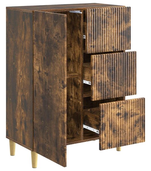 VidaXL Széf fiókkal Füstös Tölgy 66 x 34,5 x 90 cm Szerelt Fa
