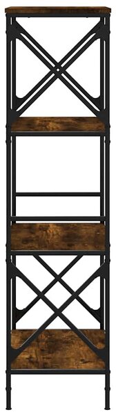 4 szintes füstös tölgy szerelt fa könyvespolc 59 x 35 x 132 cm
