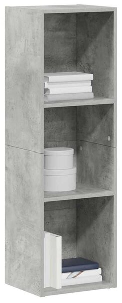Betonszürke szerelt fa könyv-/TV-szekrény 36 x 30 x 114 cm