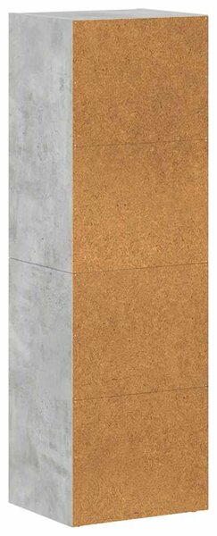 Betonszürke szerelt fa könyv-/TV-szekrény 36 x 30 x 114 cm