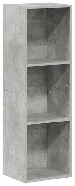 Betonszürke szerelt fa könyv-/TV-szekrény 36 x 30 x 114 cm