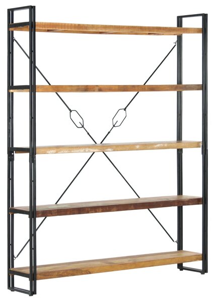5 szintes tömör újrahasznosított fa könyvespolc 140x30x180 cm