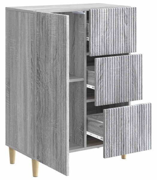 VidaXL Széf fiókkal Szürke Sonoma 66 x 34,5 x 90 cm Szerelt Fa