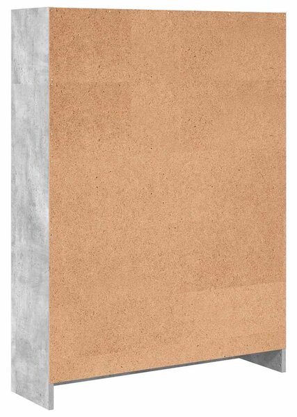 Betonszürke szerelt fa könyvespolc 80 x 24 x 109 cm