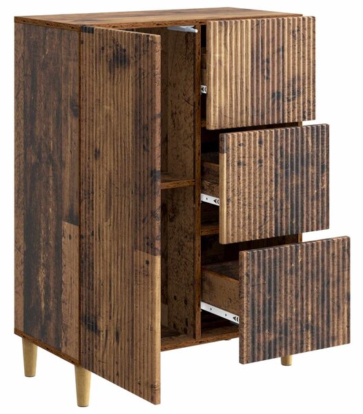VidaXL Széf fiókkal Antik Fa 66 x 34,5 x 90 cm Szerelt Fa