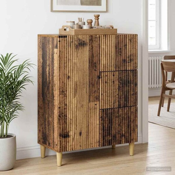 VidaXL Széf fiókkal Antik Fa 66 x 34,5 x 90 cm Szerelt Fa
