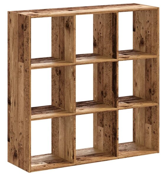 Antik fa színű szerelt fa könyvespolc 102 x 32 x 102 cm