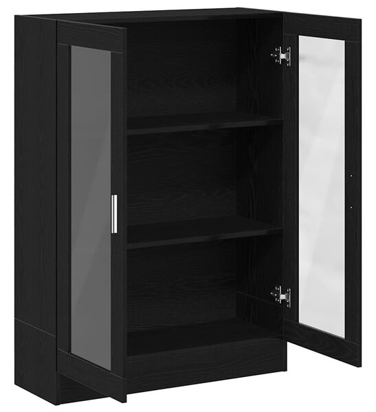 Fekete tölgy színű szerelt fa könyvszekrény 82,5x30,5x115 cm