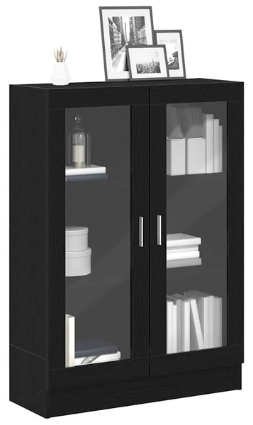 Fekete tölgy színű szerelt fa könyvszekrény 82,5x30,5x115 cm