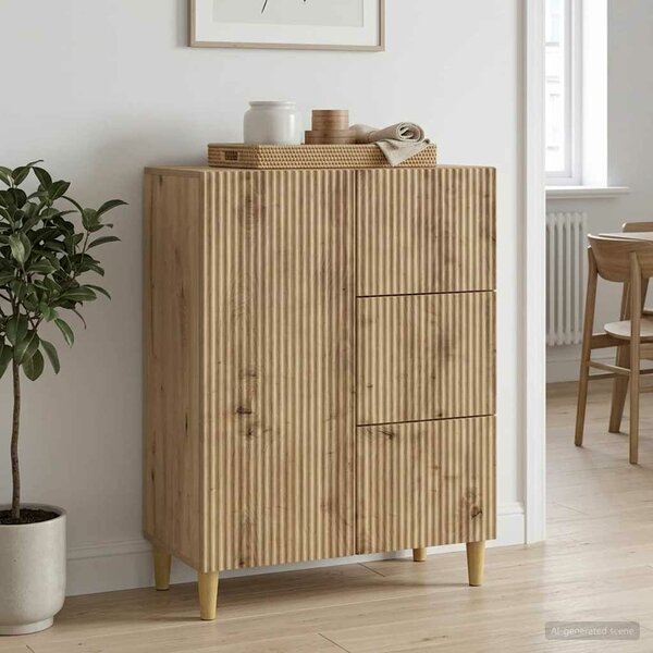 VidaXL Széf Kézműves Tölgy 66 x 34,5 x 90 cm Szerelt Fa