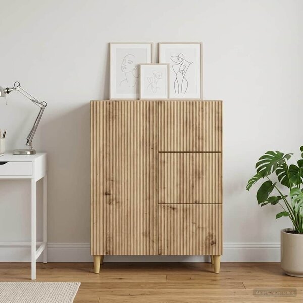 VidaXL Széf Kézműves Tölgy 66 x 34,5 x 90 cm Szerelt Fa