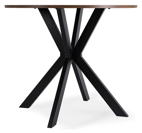 LAUREN kerek étkezőasztal 80 cm – rusztikus tölgy/fekete