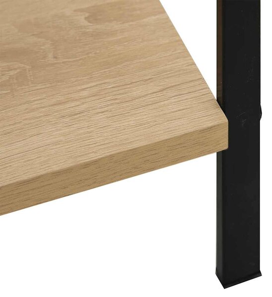 3 szintes tölgyszínű szerelt fa könyvespolc 60 x 27,6 x 90,5 cm