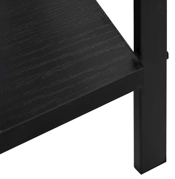 4 szintes fekete szerelt fa könyvespolc 60 x 27,6 x 124,5 cm