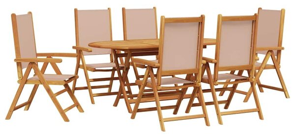 VidaXL Kert étkező szett 7 pcs Tópszínű tömör akácfa