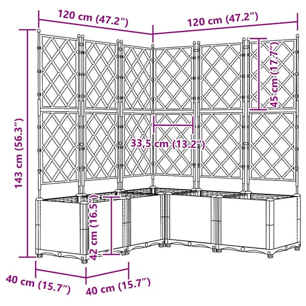 Kerti cserép 5 pcs Fehér 120 x 120 x 143 cm Acél