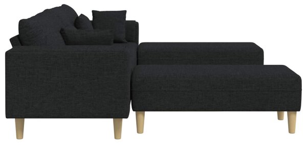 Kanapé párnával 3 pcs Fekete szövet