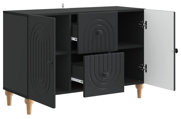 VidaXL TV szekrény fiókkal Fekete 89 x 34,5 x 60 cm Szerelt Fa